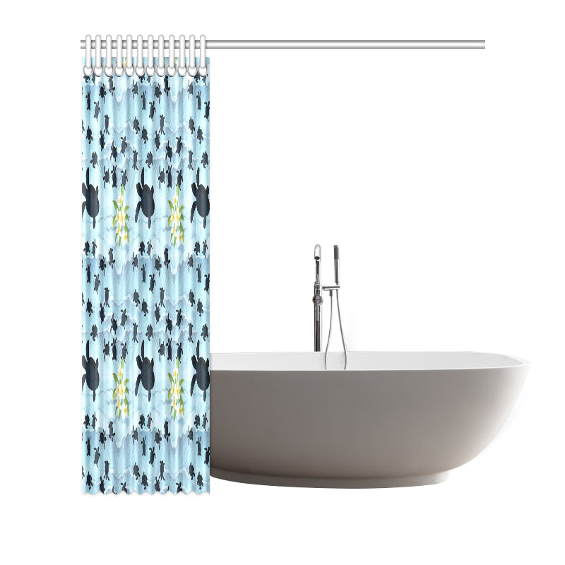 Sea Turtle Pattern Print Design T011 Shower Curtain