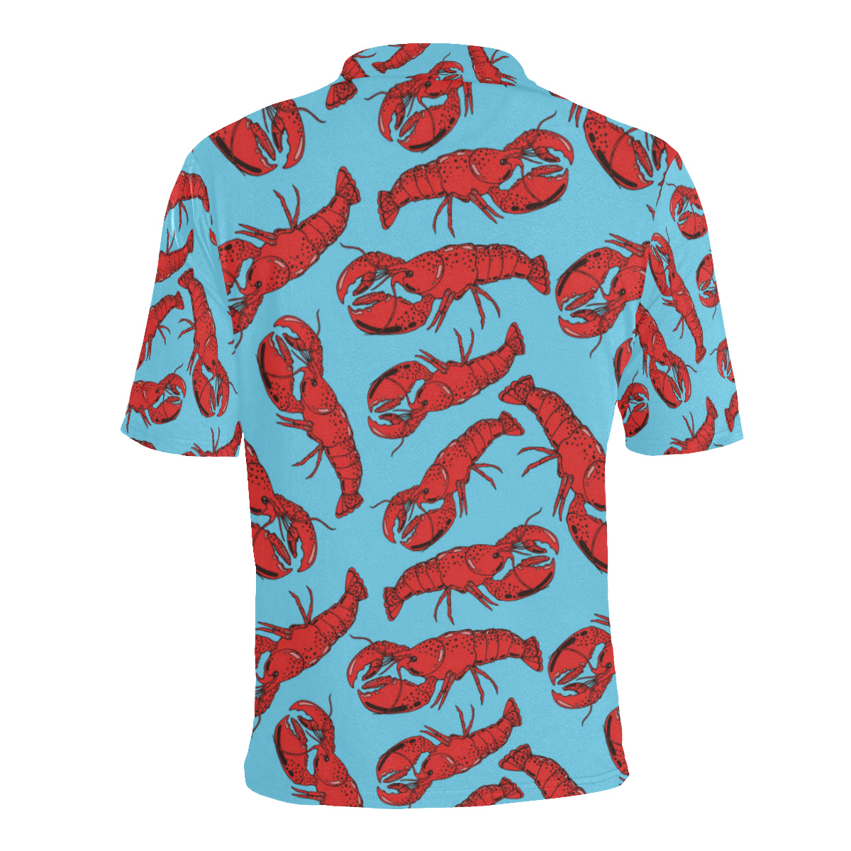 Lobster Red Pattern Print Design 03 Men Polo Shirt