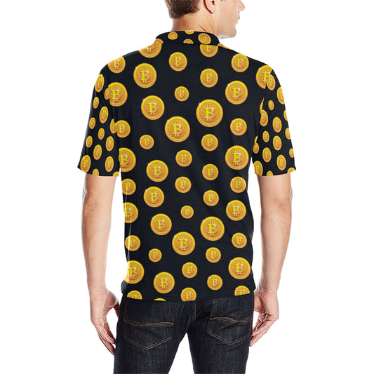 Bitcoin Pattern Print Design DO04 Men Polo Shirt