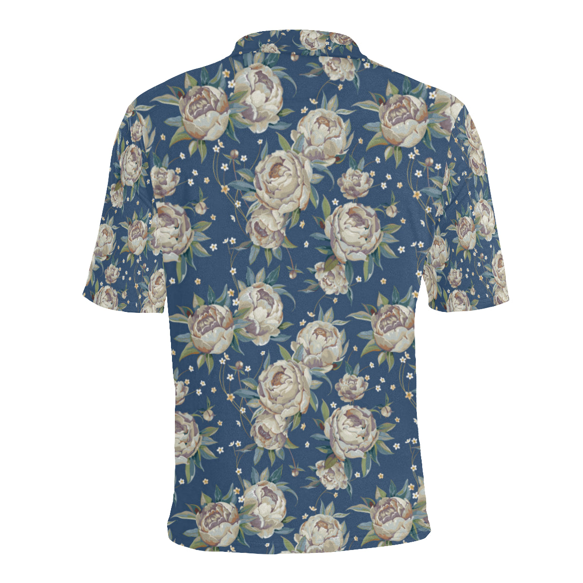 Peony Pattern Print Design A03 Men Polo Shirt