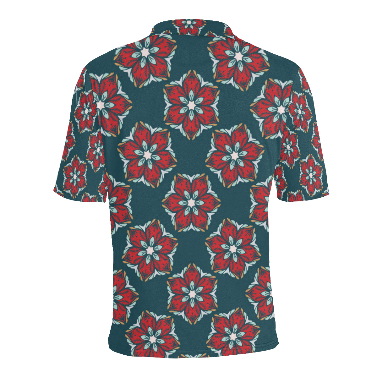 Poinsettia Pattern Print Design A03 Men Polo Shirt