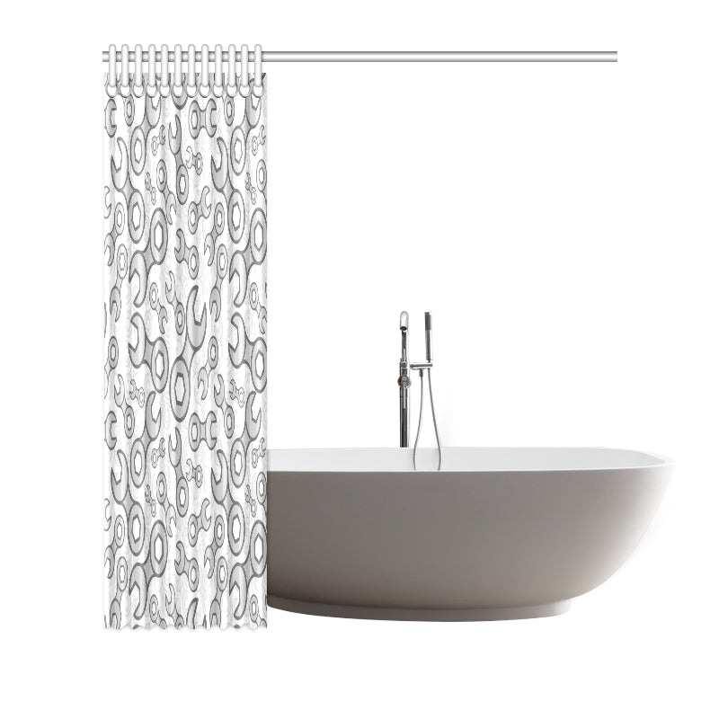 Mechanic Pattern Print Design 05 Shower Curtain
