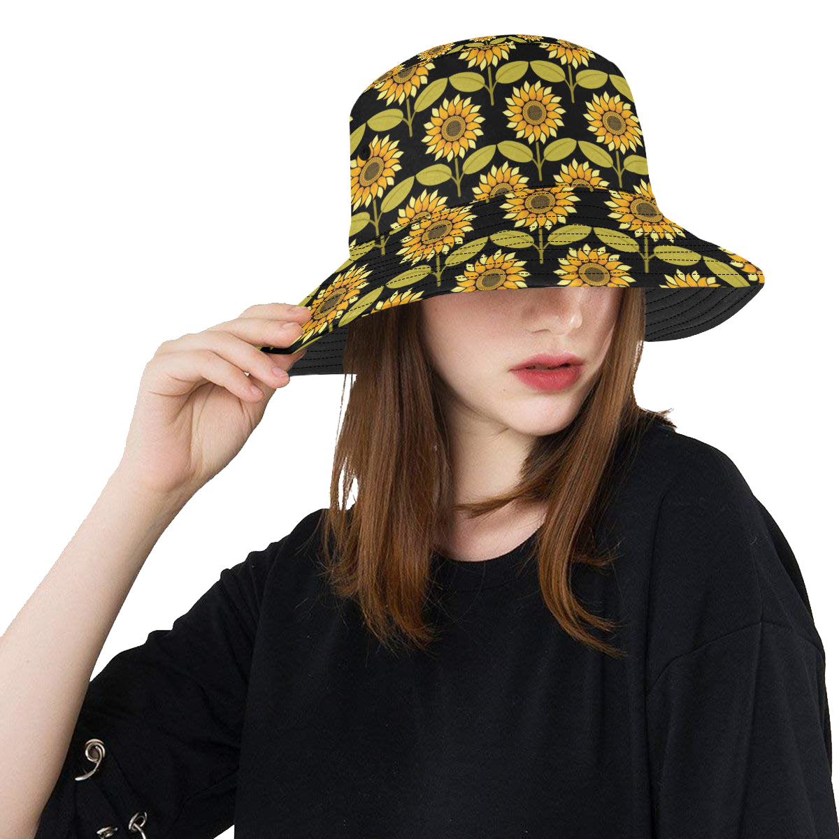 Sunflower Pattern Print Design SF015 Unisex Bucket Hat