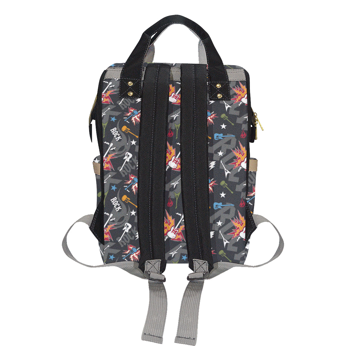 Rock and Roll Pattern Print Design A01 Diaper Bag Backpack