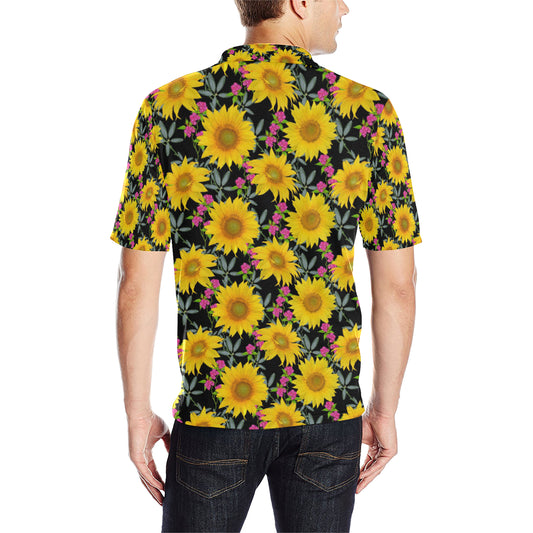 Sunflower Pattern Print Design SF014 Men Polo Shirt
