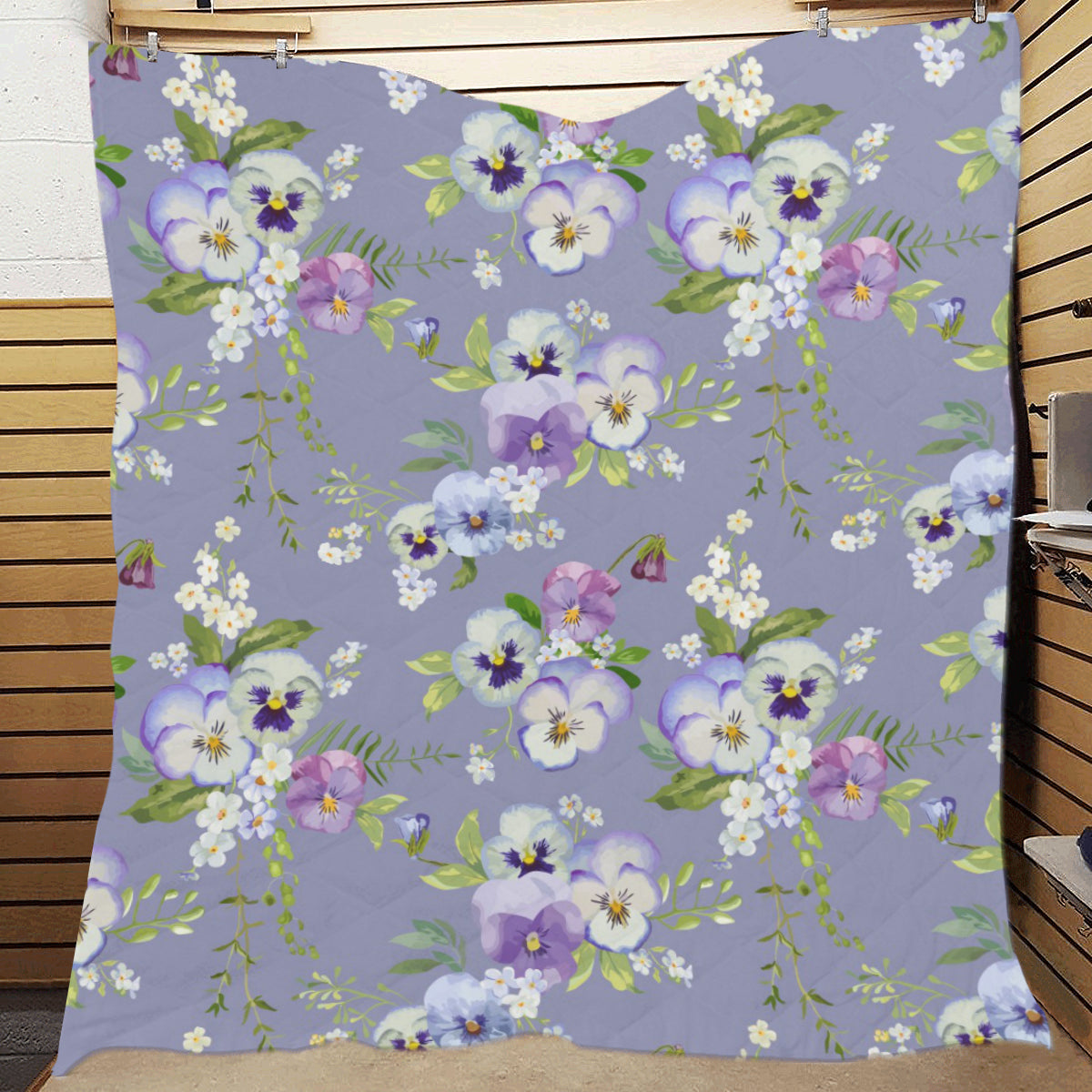 Pansy Pattern Print Design PS05 Premium Quilt