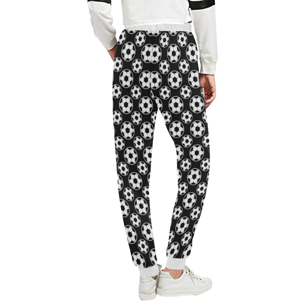 Soccer Ball Black Print Pattern Unisex Sweatpants
