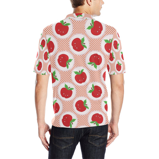 Apple Pattern Print Design AP08 Men Polo Shirt