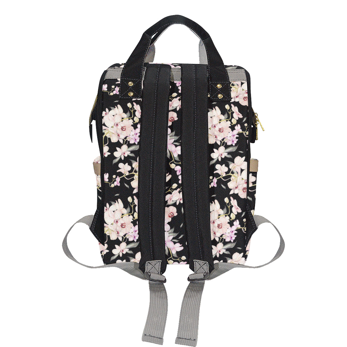 Orchid White Pattern Print Design OR03 Diaper Bag Backpack