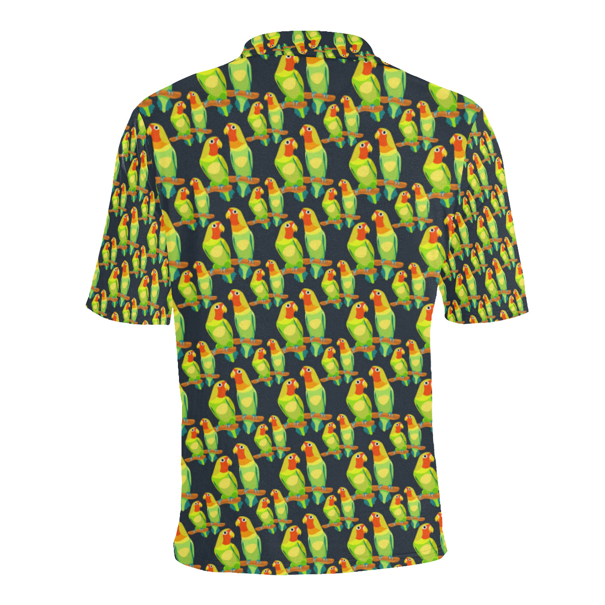 Lovebird Pattern Print Design 01 Men Polo Shirt