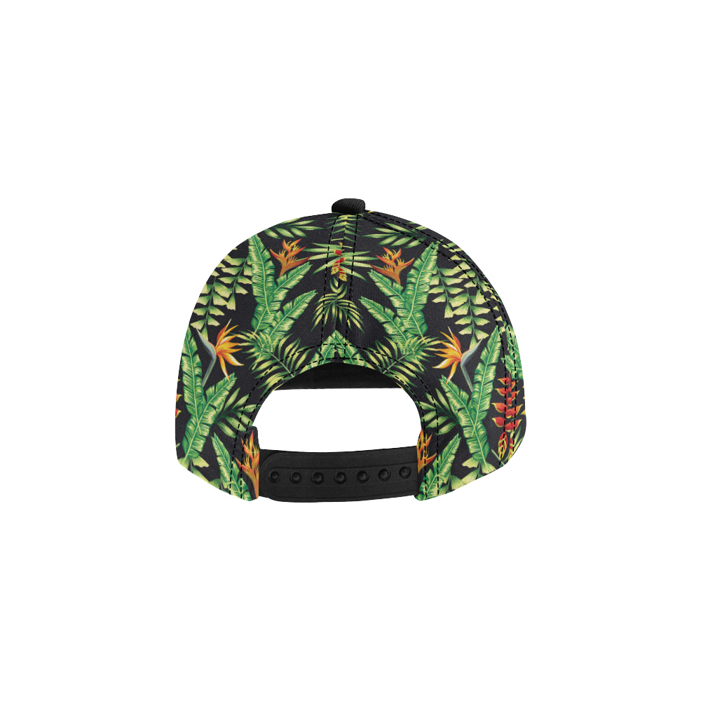 Hawaiian Flower Tropical Palm Leaves Snapback Cap
