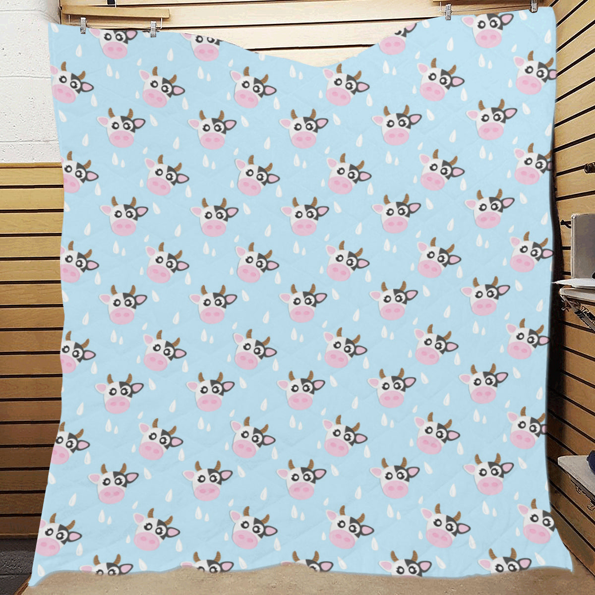 Cow Pattern Print Design 07 Premium Quilt