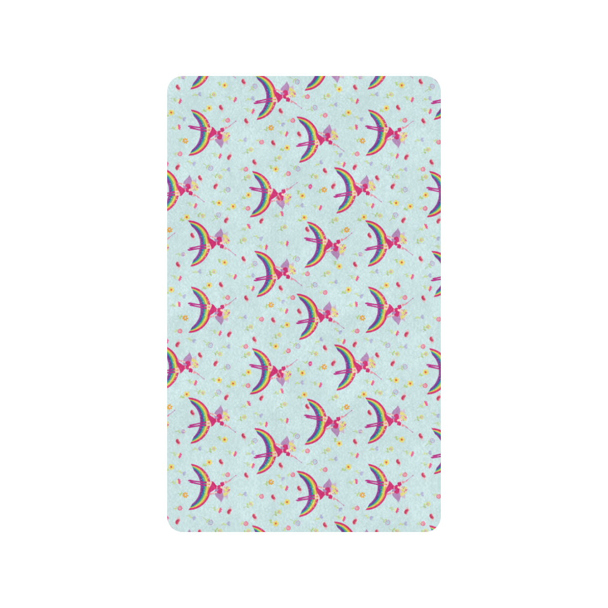 Fairy with Rainbow Print Pattern Rubber Doormat