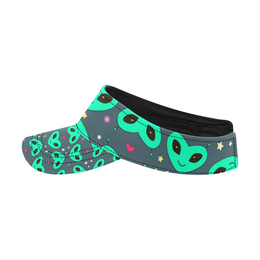 Alien Head Heart Pattern Print Design 03 Unisex Sun Visor