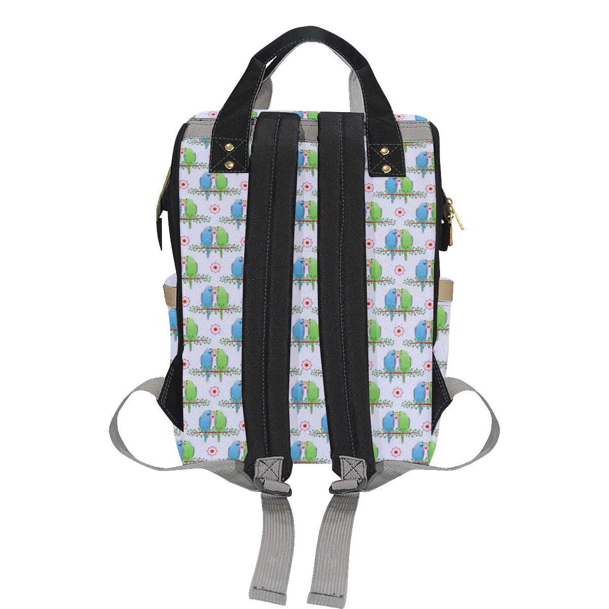 Budgerigar Pattern Print Design 05 Diaper Bag Backpack