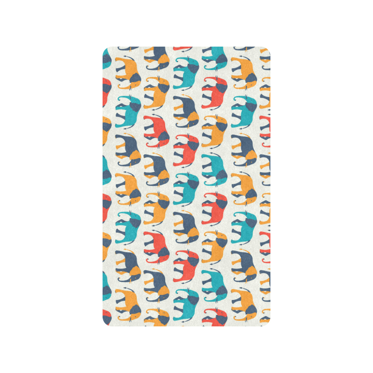 Elephant Colorful Print Pattern Rubber Doormat
