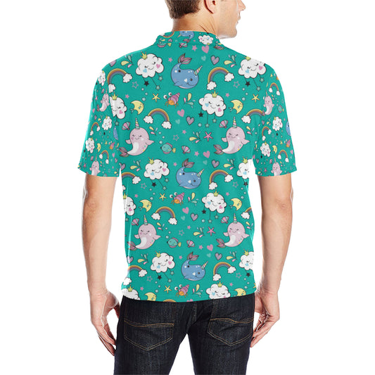 Narwhal Pattern Print Design 04 Men Polo Shirt