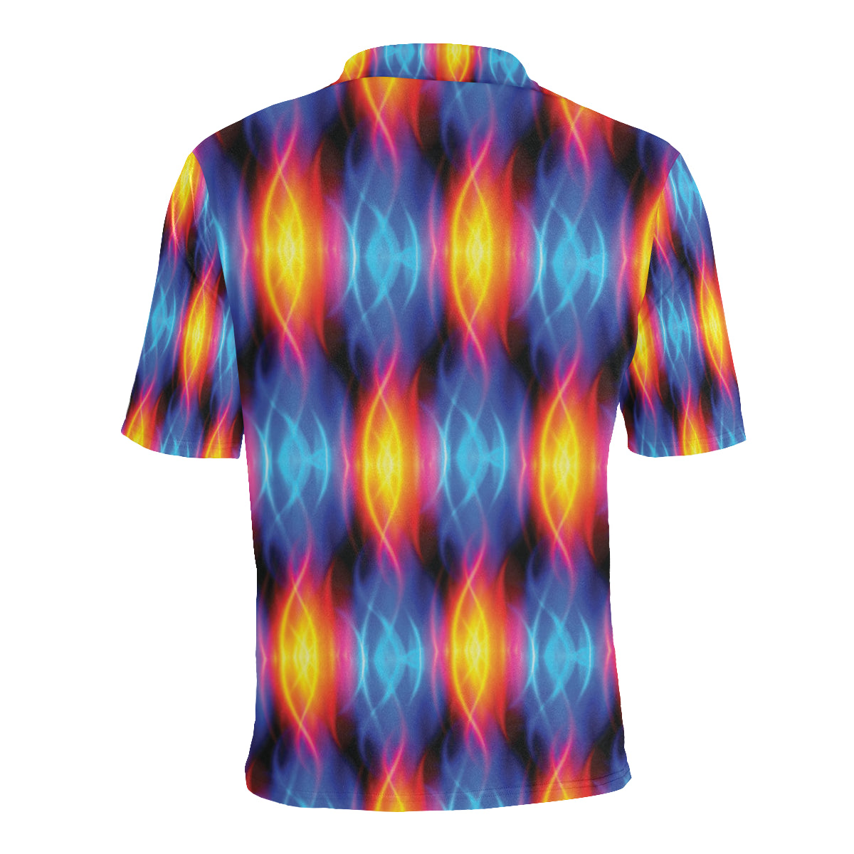 Flame Fire Blue Design Print Men Polo Shirt