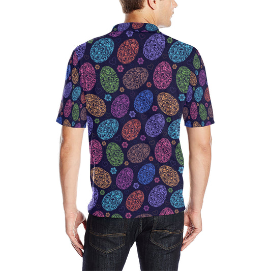 Easter Eggs Pattern Print Design RB012 Men Polo Shirt