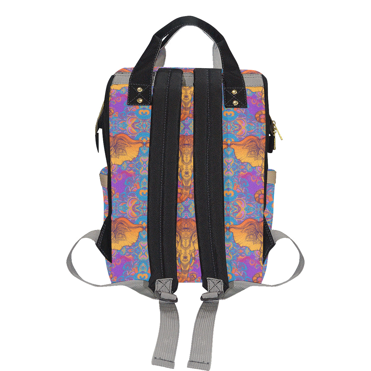 Gold Elephant Indian Diaper Bag Backpack