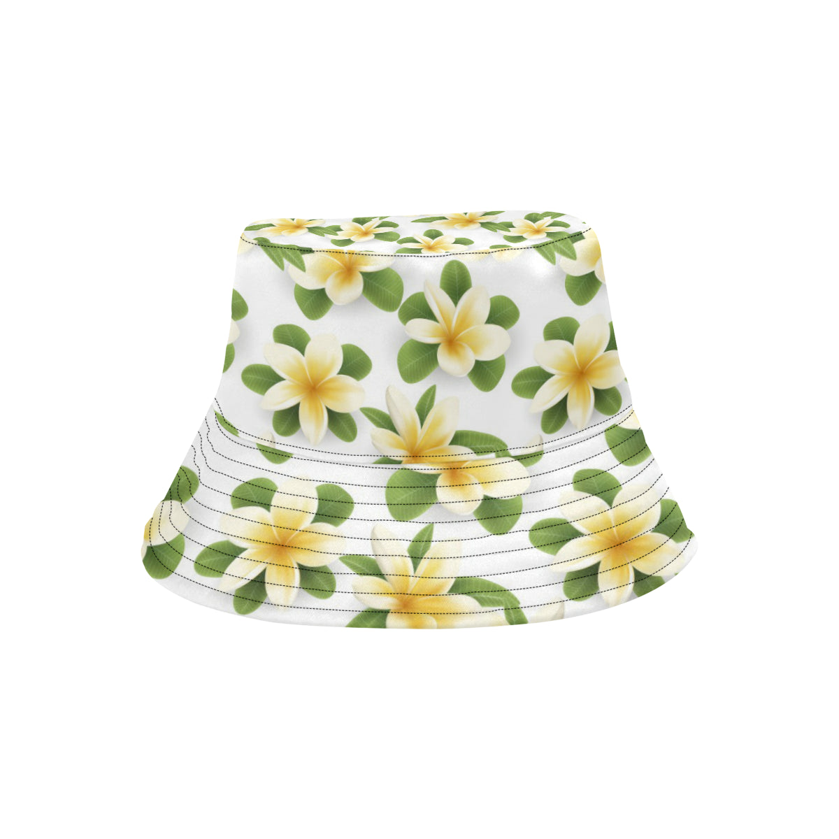 Yellow Plumeria Pattern Print Design PM012 Unisex Bucket Hat