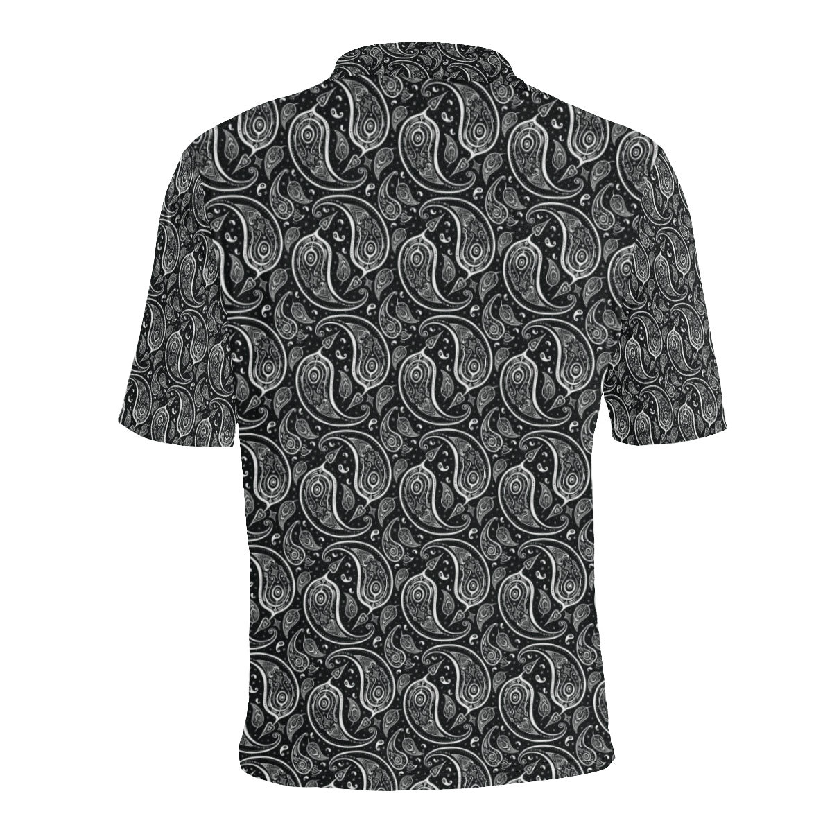 Paisley Black Design Print Men Polo Shirt