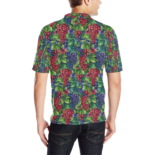 Grape Pattern Print Design GP02 Men Polo Shirt