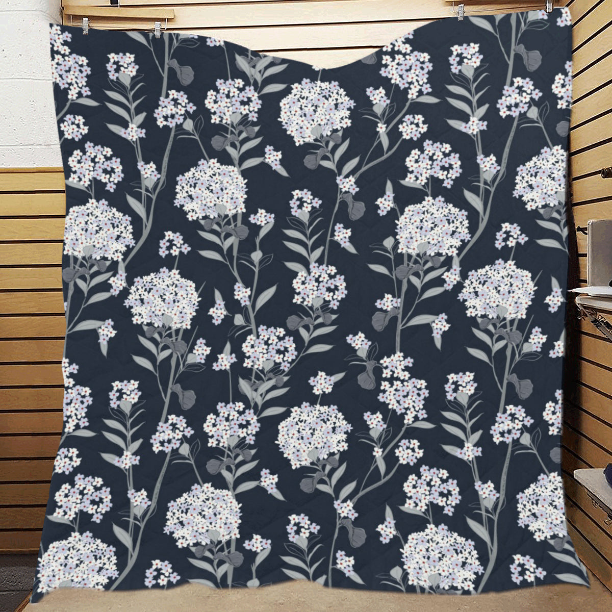 Hydrangea Pattern Print Design HD07 Premium Quilt