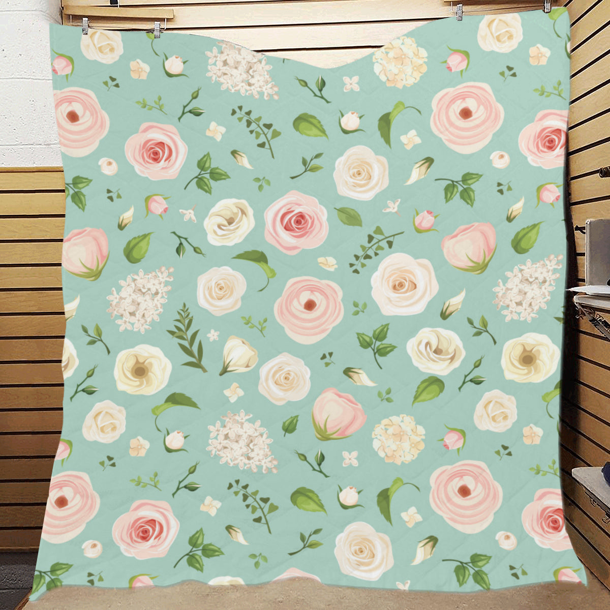 Lisianthus Pattern Print Design 01 Premium Quilt