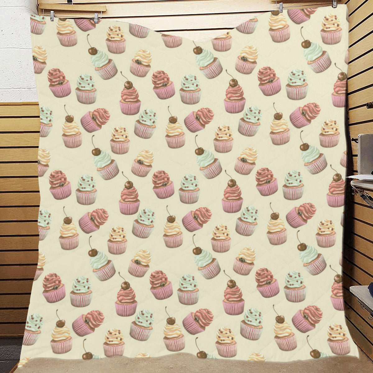 Cupcake Pattern Print Design 04 Premium Quilt