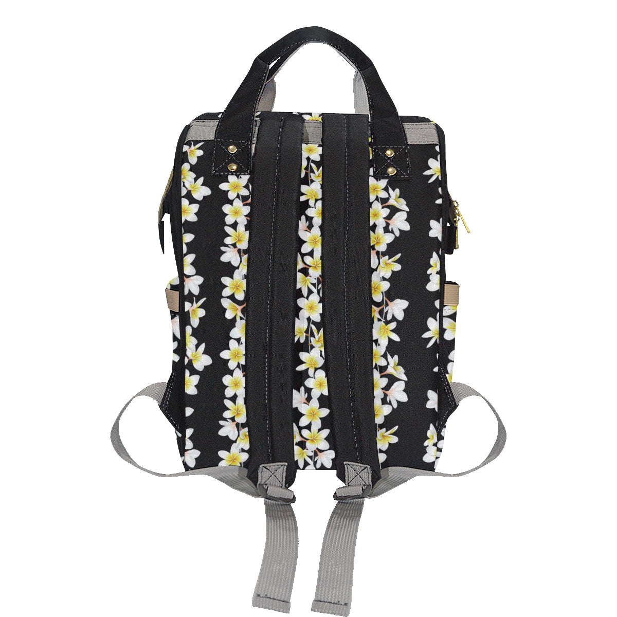 White Plumeria Pattern Print Design PM08 Diaper Bag Backpack