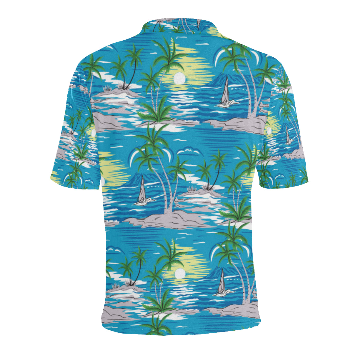 Palm Tree Beach Men Polo Shirt