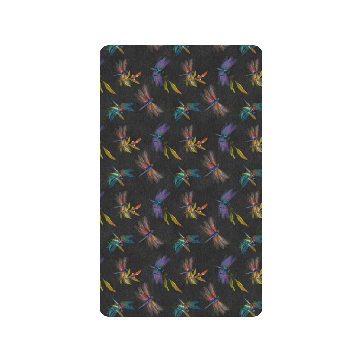 Dragonfly Colorful Realistic Print Rubber Doormat