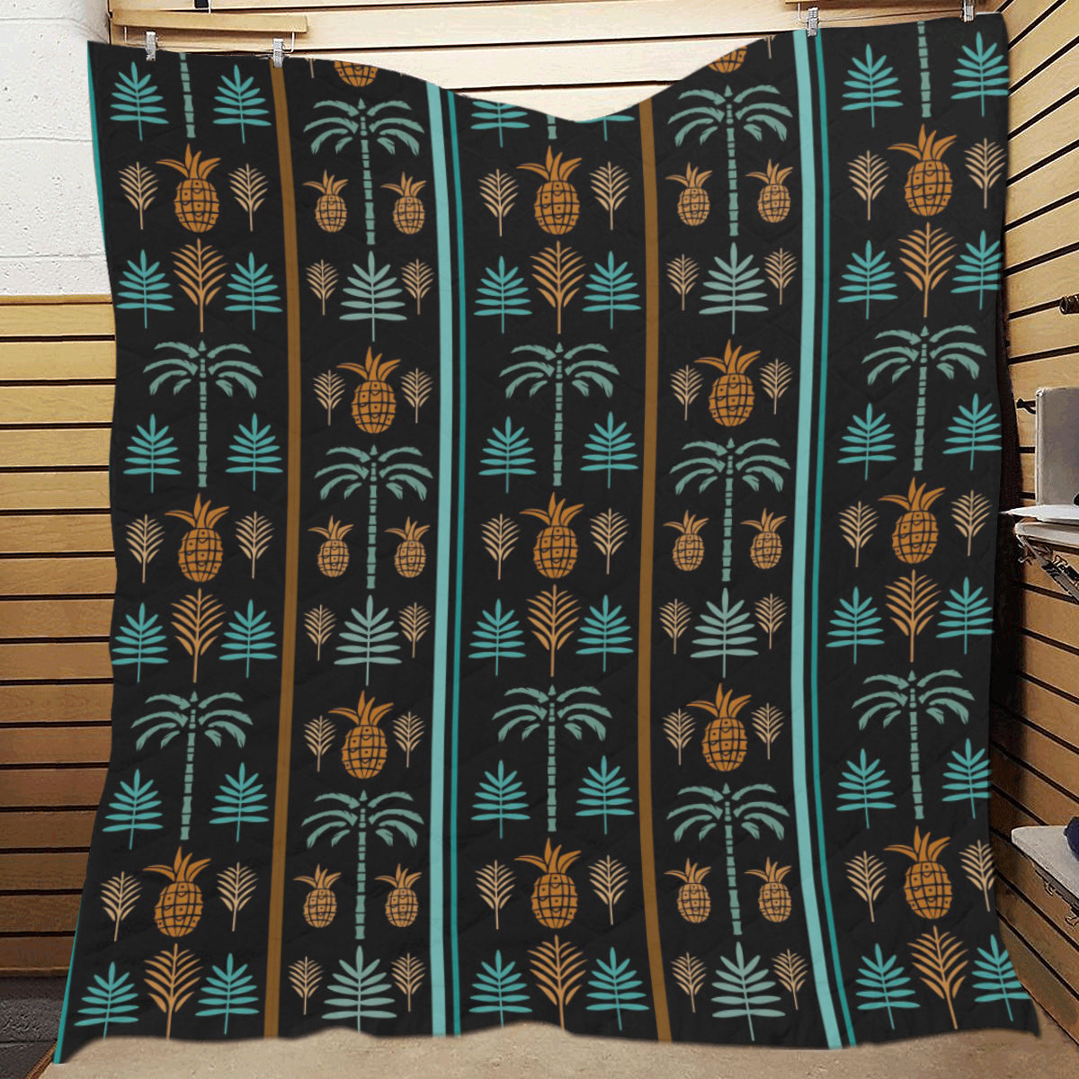 Hawaiian Themed Pattern Print Design H023 Premium Quilt