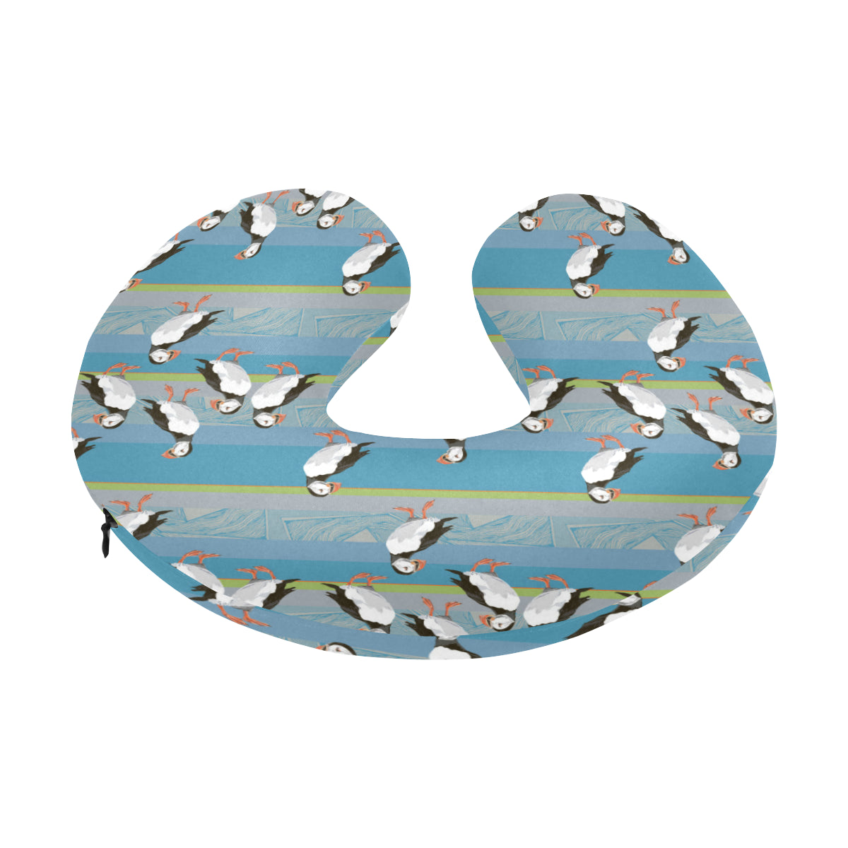 Puffin Pattern Print Design A01 U-Shaped Travel Neck Pillow