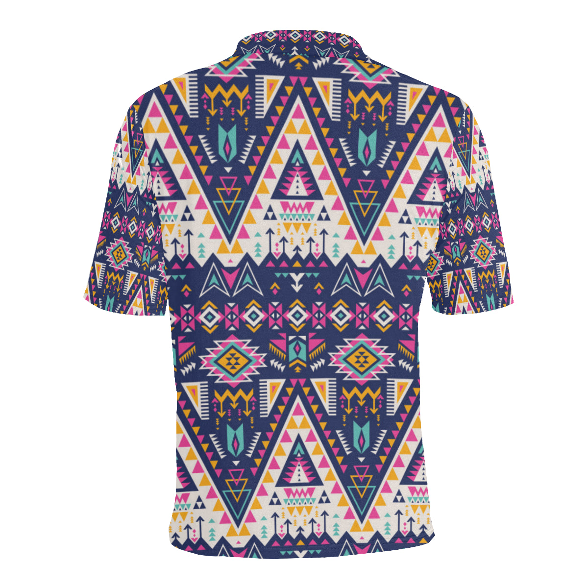 Pink Tribal Aztec native american Men Polo Shirt