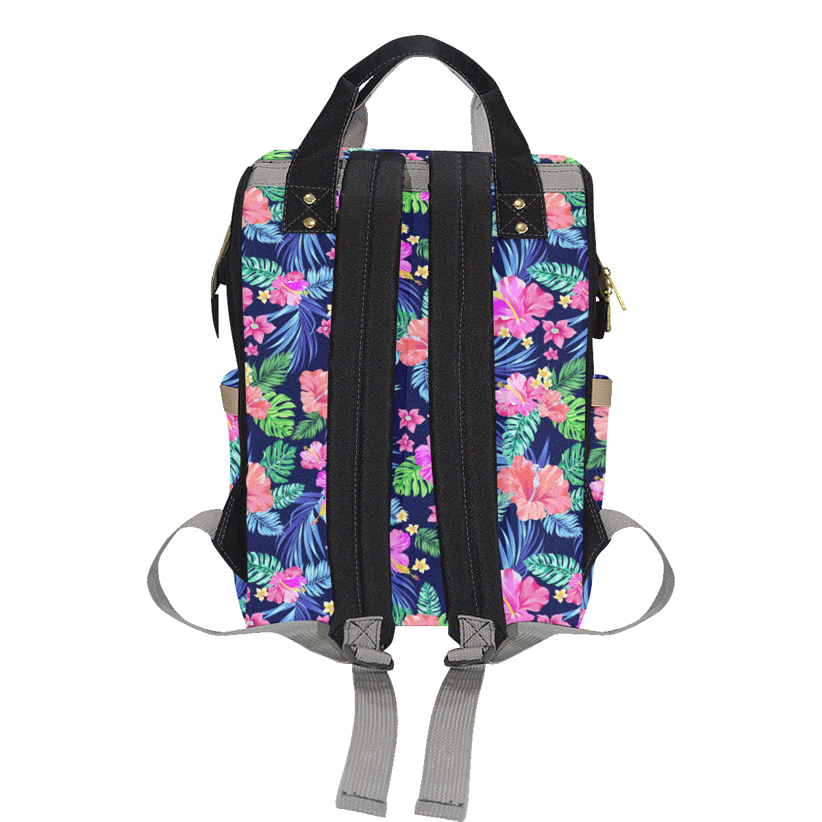 Neon Hibiscus Pattern Print Design HB016 Diaper Bag Backpack