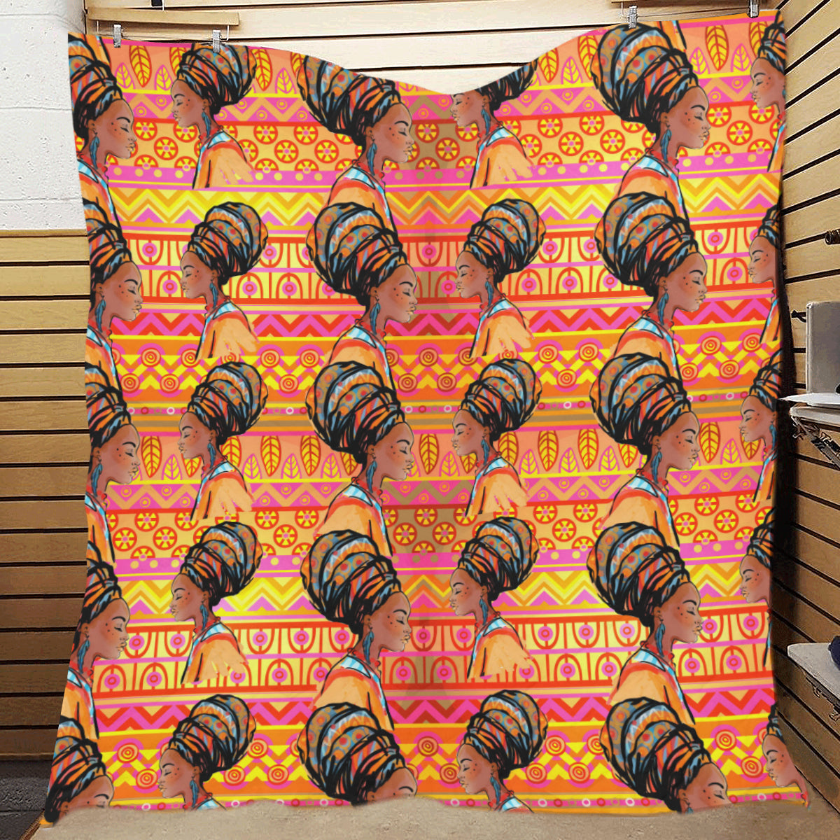 African Girl Aztec Premium Quilt