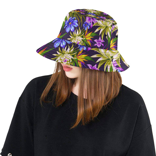 Water Lily Pattern Print Design WL08 Unisex Bucket Hat