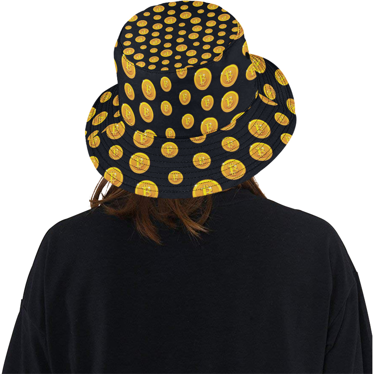 Bitcoin Pattern Print Design DO04 Unisex Bucket Hat