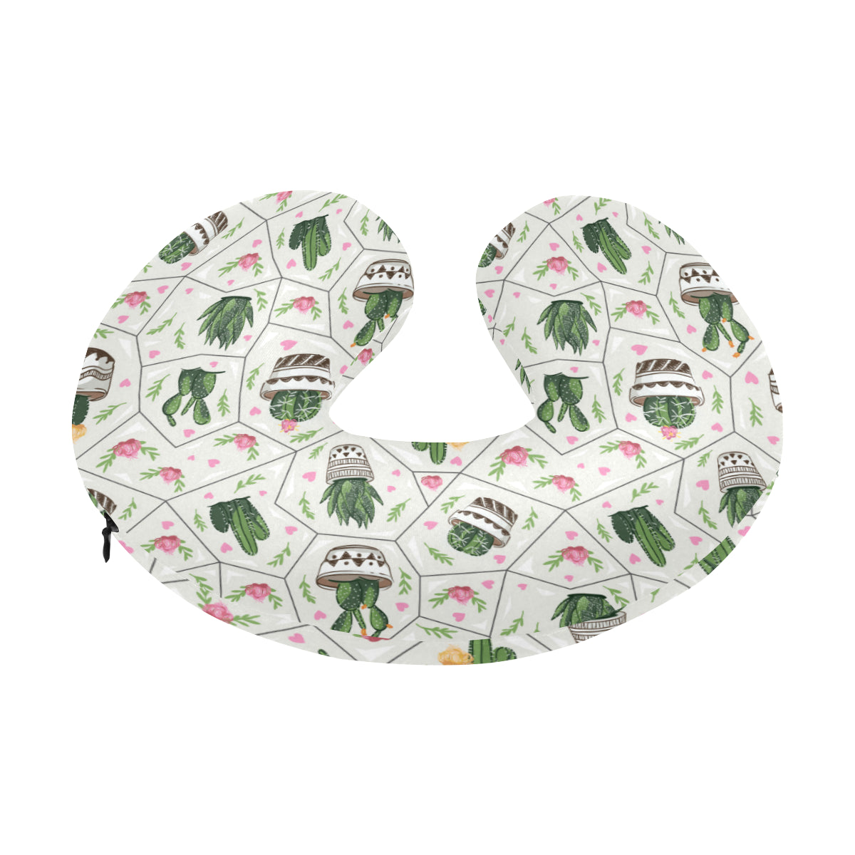 Cactus Pattern Print Design 04 U-Shaped Travel Neck Pillow
