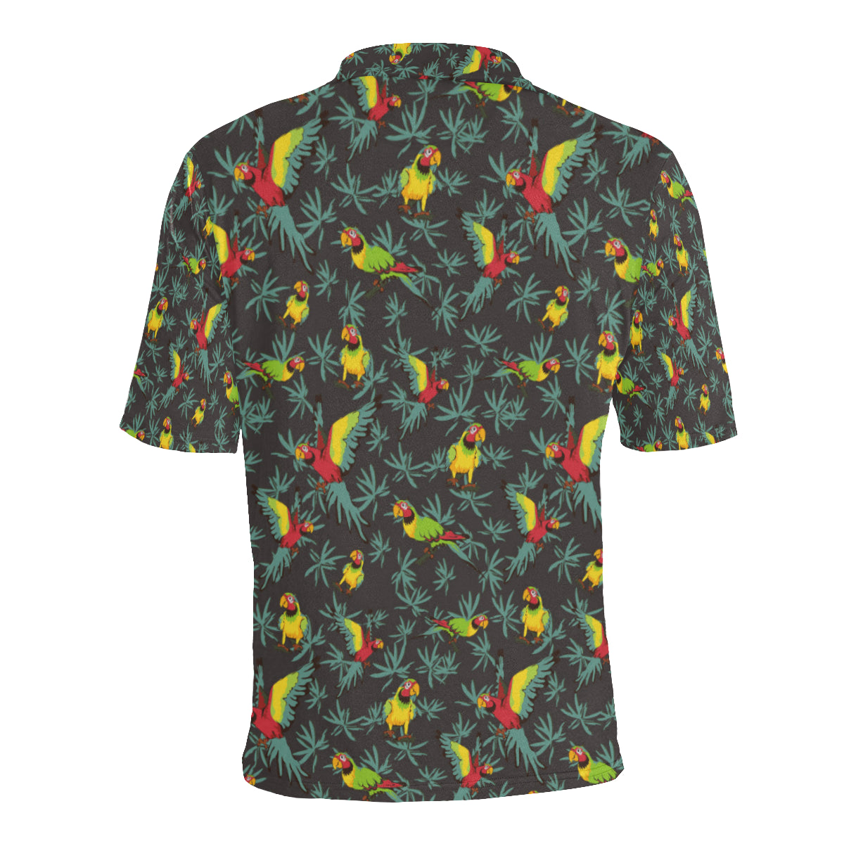Parrot Themed Print Men Polo Shirt