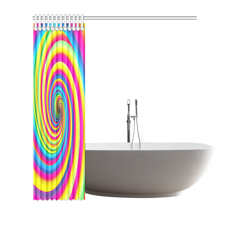 Vortex Twist Swirl Rainbow Design Shower Curtain
