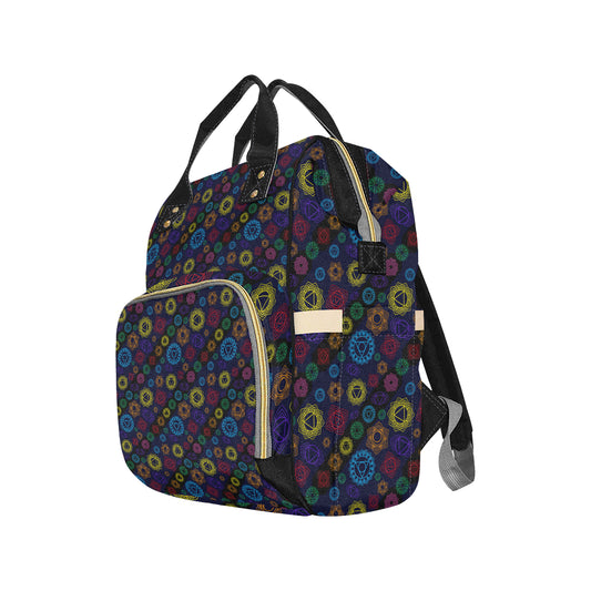 Chakra Colorful Print Pattern Diaper Bag Backpack
