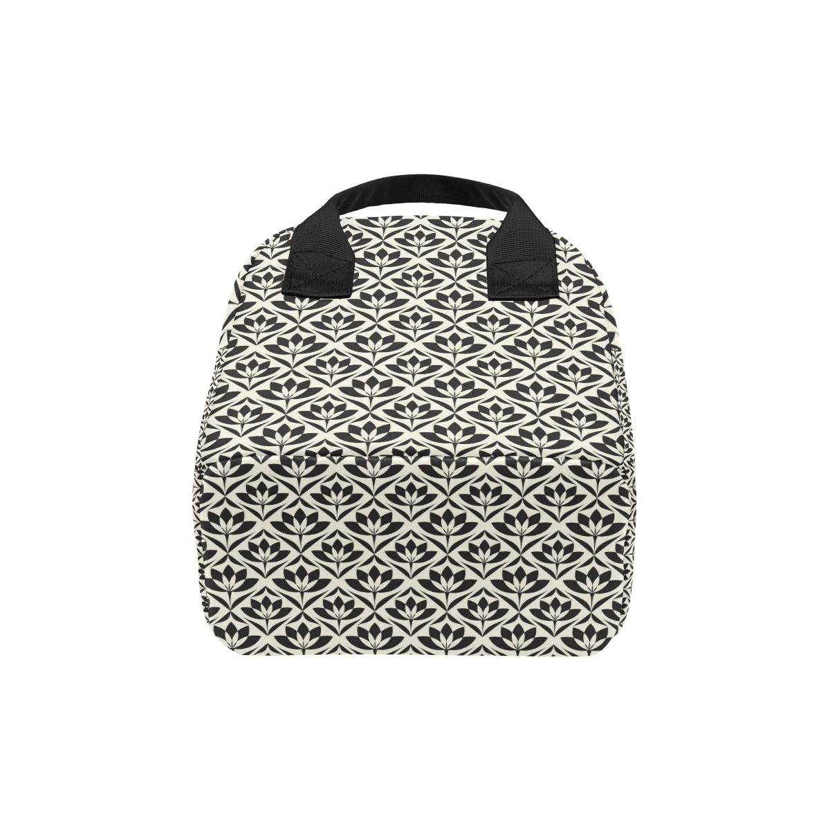 Lotus Pattern Print Insulated Lunch Bag