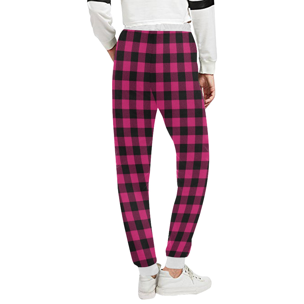 Pink Tartan Plaid Pattern Unisex Sweatpants
