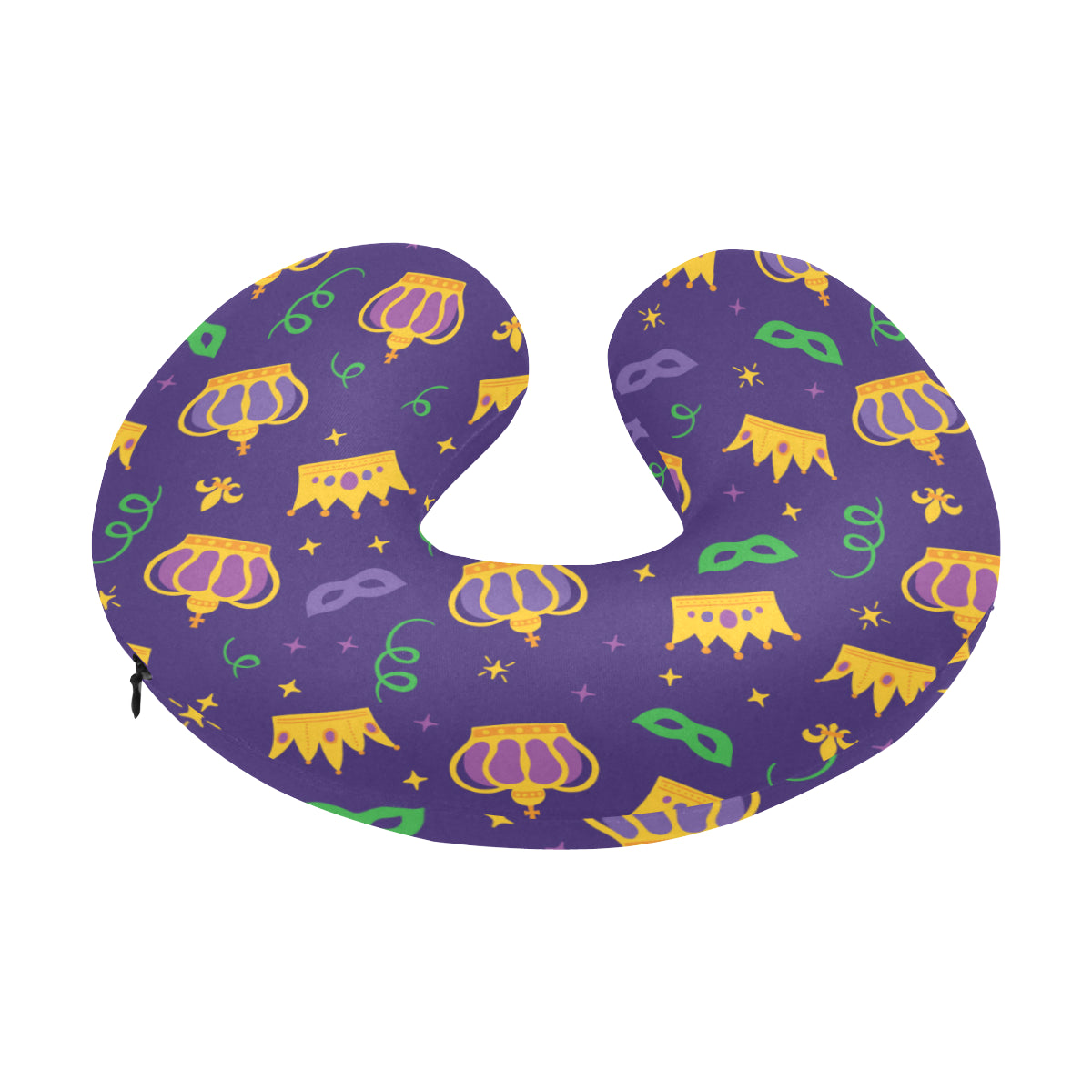 Mardi Gras Pattern Print Design 03 U-Shaped Travel Neck Pillow