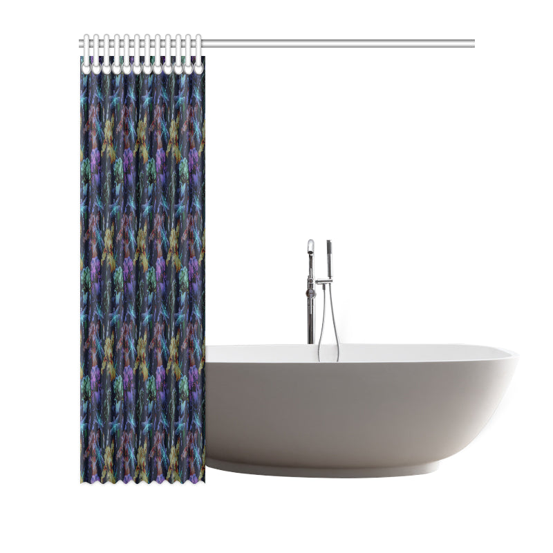 Dragonfly With Floral Print Pattern Shower Curtain