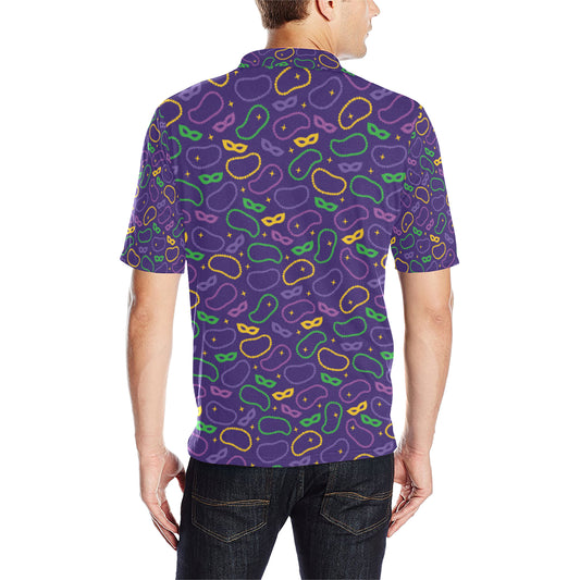 Mardi Gras Pattern Print Design 04 Men Polo Shirt
