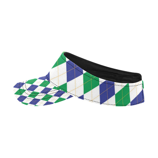 Argyle Green Blue Pattern Print Design 03 Unisex Sun Visor